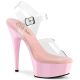 Sandale transparente rose Pleaser avec talon haut et plateforme