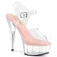 Sandale transparente rose Pleaser avec talon haut et plateforme