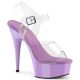 Sandale transparente rose Pleaser avec talon haut et plateforme