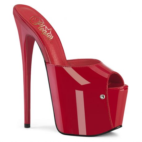 mules rouges vernies Pleaser JUBILANT-01