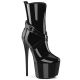 Bottines femme plateforme vernies noires Pleaser, JUBILANT-1011