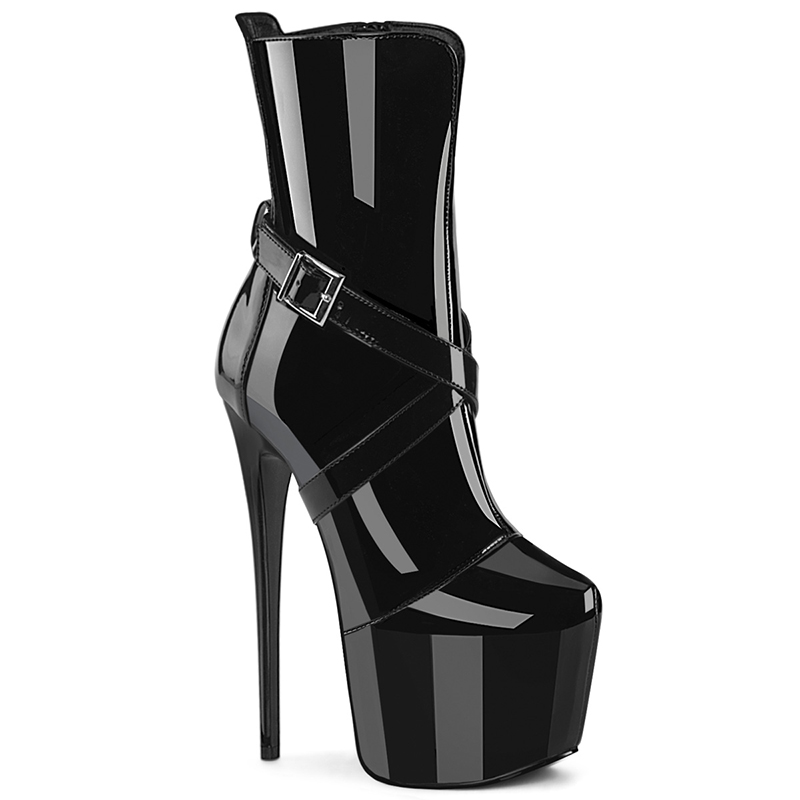 Bottine talon extrème noire vernie - Pointure : 46 - Pleaser - Modalova