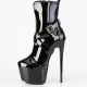 Bottines femme plateforme vernies noires Pleaser, JUBILANT-1011