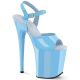 Sandales femme Pleaser vernies bleu électrique, talon haut 20 cm