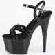sandales vernies noires Pleaser vue de dessus