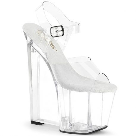 Sandale transparente Pleaser, AMAZE-808, talon 20cm, plateforme 9cm