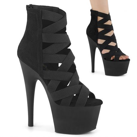 Sandales Pleaser Delight-700-24 noires à talons hauts et plateforme