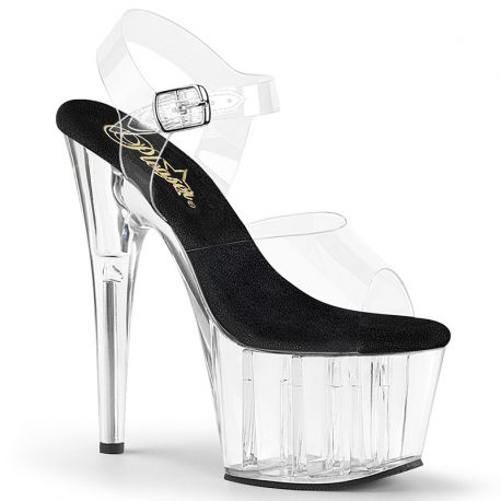 Sandales Pleaser Adore-708PREM transparentes à talons hauts et plateformes
