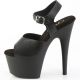 Sandales Pleaser Adore-708UL noires à plateforme et hauts talons aiguilles de 17.8 cm pour un look sexy, glamour et libertin