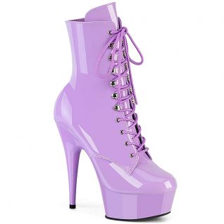 Bottines Pleaser Delight-1020 lavande vernis à lacets