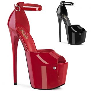 Sandales Pleaser JUBILANT-15 noir vernis ou rouge vernis à talons hauts de 18cm