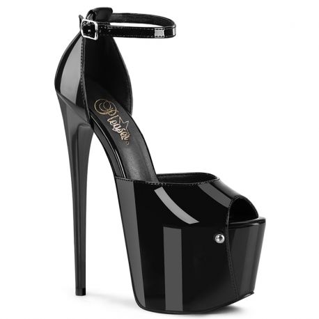 Sandales Pleaser JUBILANT-15 noir vernis à talons hauts de 18cm