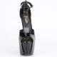Sandales Pleaser JUBILANT-15 noir vernis à talons hauts de 18cm