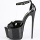 Sandales Pleaser JUBILANT-15 noir vernis à talons hauts de 18cm