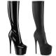 Bottes Pleaser JUBILANT-2000 "noir vernis" et "noir mat", hauts talons et plateformes
