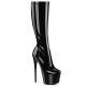 Bottes Pleaser JUBILANT-2000 noir vernis, hauts talons et plateformes