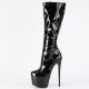 Bottes Pleaser JUBILANT-2000 noir vernis, hauts talons et plateformes