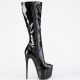 Bottes Pleaser JUBILANT-2000 noir vernis, hauts talons et plateformes