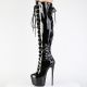 Bottes Pleaser JUBILANT-3012 noires à talons hauts et plateforme, disponibles en vernis et mat, style sexy et glamour