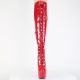 Bottes hautes vernies Pleaser JUBILANT-3012 rouge vernis à lacets et plateformes