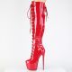 Bottes hautes vernies Pleaser JUBILANT-3012 rouge vernis à lacets et plateformes