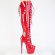 Bottes hautes vernies Pleaser JUBILANT-3012 rouge vernis à lacets et plateformes