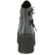 Botteine plateforme gothique Demonia Ashes 55 noires en cuir vegan avec boucles et clous argentés