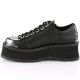 Chaussures gothiques mixtes Demonia Cult Gravedigger-04 noires en cuir végan avec plateforme de 7 cm, clous, tête de mort et dét