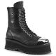 Bottes gothiques noires Demonia Cult Gravedigger-10 avec plateforme et bout renforcé en métal, style punk rock