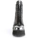 Bottes gothiques noires Demonia Cult Gravedigger-10 avec plateforme et bout renforcé en métal, style punk rock