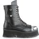 Bottine embout métal compenséBottes gothiques noires Demonia Cult Gravedigger-10 avec plateforme et bout renforcé en métal, styl