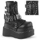 Bottines gothiques plateforme Demonia Cult Bear-150 noires avec tête de mort