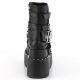 Bottines gothiques plateforme Demonia Cult Bear-150 noires avec tête de mort