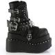 Bottines gothiques plateforme Demonia Cult Bear-150 noires avec tête de mort