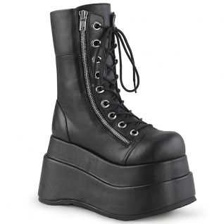 Bottes plateforme gothiques noires Demonia Cult Bear-150 en cuir végan