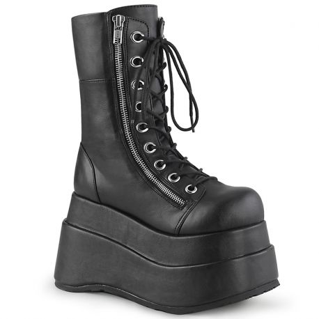 Bottes plateforme gothiques noires Demonia Cult Bear-150 en cuir végan