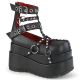 Ballerines compensées plateforme gothiques noires Demonia Cult Bear-28 en cuir vegan