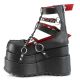 Ballerines compensées plateforme gothiques noires Demonia Cult Bear-28 en cuir vegan