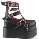 Ballerines compensées plateforme gothiques noires Demonia Cult Bear-28 en cuir vegan