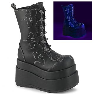 Bottes gothiques femme Demonia Cult Bear-150 noires à plateforme haute