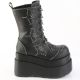 Bottes gothiques femme Demonia Cult Bear-150 noires à plateforme haute