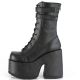 Bottes gothiques femme Demonia Cult Camel-250 noires à plateforme haute