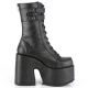 Bottes gothiques femme Demonia Cult Camel-250 noires à plateforme haute