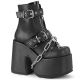 Bottes gothiques noires Demonia Camel-205 à plateformes, boucles et chaîne