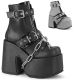 Bottes gothiques noires Demonia Camel-205 à plateformes, boucles et chaîne