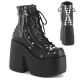 Bottines gothiques noires à plateformes vertigineuses Demonia Cult Camel-208