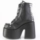 Bottines gothiques noires à plateformes vertigineuses Demonia Cult Camel-208