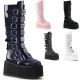 Bottes gothiques femme Demonia Cult Damned-318 à plateforme 9 cm