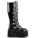 Bottes gothiques femme Demonia Cult Damned-318 à plateforme 9 cm