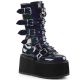 Bottes gothiques femme Demonia Cult Damned-225 noires à plateformes, style punk